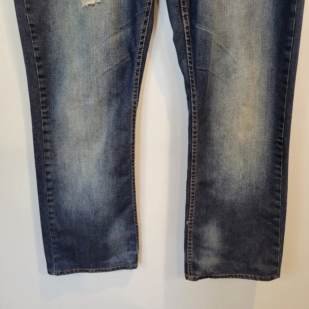 Buffalo David Bitton | Mens Slim Straight Dark Wash Jeans - Picture 8 of 9